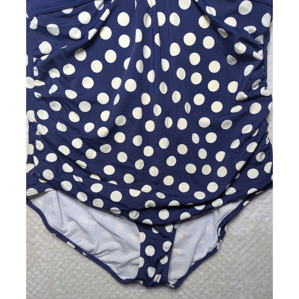 Boden Navy Polka Dot One-Piece Swimsuit | US 20–22 (UK‎ 22L) - Picture 4 of 4